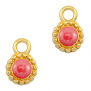 Colgantes met&aacute;licos DQ Coral rosa n&aacute;car-dorado (sin n&iacute;quel)