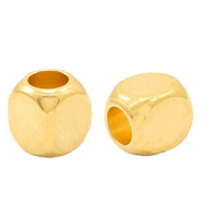 Abalorios met&aacute;licos DQ cubo 4mm Dorado (sin n&iacute;quel)