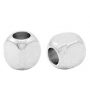 Abalorios met&aacute;licos DQ cubo 2mm Plata vieja (sin n&iacute;quel)