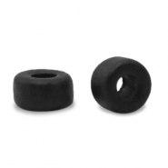 Abalorios de cerámica griega DQ 7mm Negro