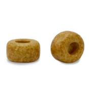 Abalorios de cerámica griega DQ 7mm Marrón mostaza