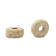 Abalorios de cerámica griega DQ 6mm Beige arena