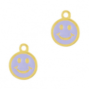 Colgantes metálicos DQ smiley Dorado-púrpura (sin níquel)