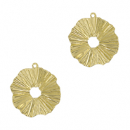 Colgantes met&aacute;licos DQ irregular 18mm Dorado (sin n&iacute;quel)