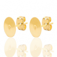 Fornituras DQ metálicas pendiente base 8mm Dorado (sin níquel)