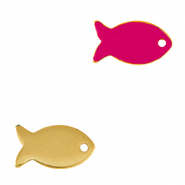 Colgantes met&aacute;licos DQ pez Dorado-rosa fucsia n&eacute;on (sin n&iacute;quel)