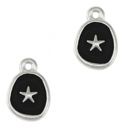 Colgantes met&aacute;licos DQ estrella de mar Plata vieja-negro (sin n&iacute;quel)