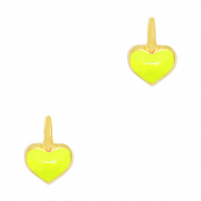 Colgantes met&aacute;licos DQ coraz&oacute;n Dorado-amarillo ne&oacute;n (sin n&iacute;quel)