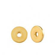 Abalorios metálicos DQ disco rondeles 5mm Dorado (sin níquel)