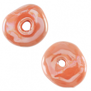 Abalorios de cerámica DQ Griegos dona Naranja rojizo