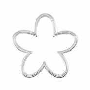 Colgantes met&aacute;licos DQ colgante / entrepieza flor Plata vieja (sin n&iacute;quel)