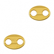 Colgantes met&aacute;licos DQ entrepieza &oacute;valo Dorado (sin n&iacute;quel)