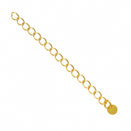 Fornituras metálicas DQ extención de cadena moneda 4mm Dorado (sin níquel)
