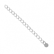 Fornituras metálicas DQ extención de cadena moneda 4mm Plata vieja (sin níquel)