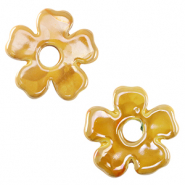 Abalorios de cerámica griega DQ flor Amarillo cálido
