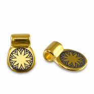 Correderas met&aacute;lica DQ flor Dorado (sin n&iacute;quel)