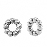 Abalorios metálicos DQ anillo separador Bali 11mm Plata vieja (sin níquel)