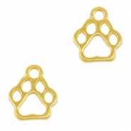 Colgantes met&aacute;licos DQ huella de perro Dorado (sin n&iacute;quel)