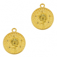 Colgantes met&aacute;licos DQ flor Dorado (sin n&iacute;quel)