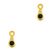 Colgantes met&aacute;licos DQ gota Dorado-negro (sin n&iacute;quel)