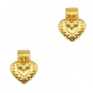 Colgantes metálicos DQ corazón Dorado (sin níquel)