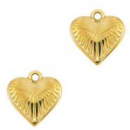 Colgantes metálicos DQ corazón Dorado (sin níquel)