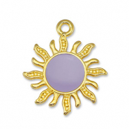 Colgantes met&aacute;licos DQ sol Lila-Dorado (sin n&iacute;quel)
