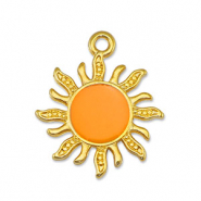 Colgantes met&aacute;licos DQ sol Naranja-Dorado (sin n&iacute;quel)