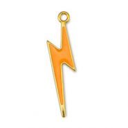 Colgantes met&aacute;licos DQ rel&aacute;mpago Naranja-Dorado (sin n&iacute;quel)