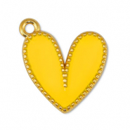 Colgantes metálicos DQ corazón Amarillo-Dorado (sin níquel)