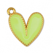 Colgantes met&aacute;licos DQ coraz&oacute;n Amarillo lim&oacute;n-Dorado (sin n&iacute;quel)