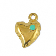 Colgantes metálicos DQ corazón Veraman Azul-Dorado (sin níquel)