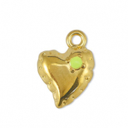 Colgantes metálicos DQ corazón Amarillo limón-Dorado (sin níquel)