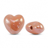 Abalorios de cerámica griega DQ corazón Naranja