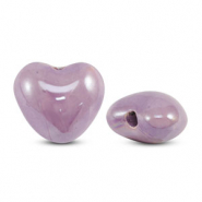 Abalorios de cerámica griega DQ corazón Morado