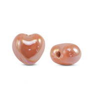 Abalorios de cerámica griega DQ corazón Naranja