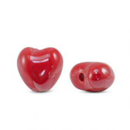 Abalorios de cerámica griega DQ corazón Rojo