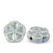 Abalorios de cerámica flor Azul