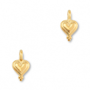 Colgantes metálicos DQ corazón Dorado (sin níquel)