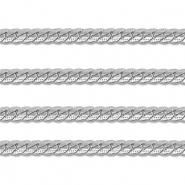 Fornituras Acero Inox cadena jasseron gourmet plana Plateado
