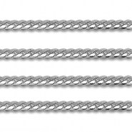 Fornituras Acero Inox cadena jasseron gourmet plana Plateado