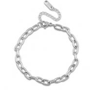 Pulseras Acero Inox con eslabón retorcido Plateado