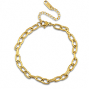 Pulseras Acero Inox con eslabón retorcido Dorado