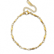 Pulseras Acero Inox óvalo Dorado