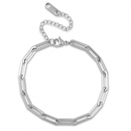 Pulseras Acero Inox eslabón Plateado