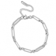 Pulseras Acero Inox eslabón Plateado