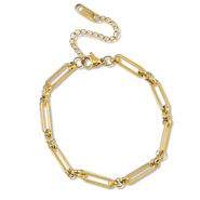 Pulseras Acero Inox eslabón Dorado