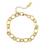 Pulseras Acero Inox con eslabón retorcido Dorado