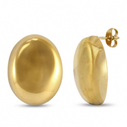 Pendientes Acero Inox óvalo Dorado