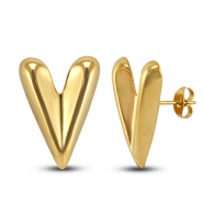 Pendientes Acero Inox corazón Dorado